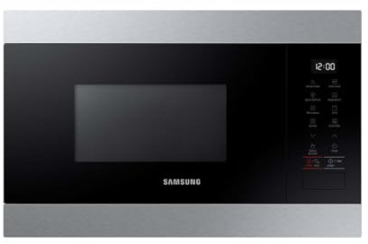 Samsung MG22M8274AT/E1 - Microondas empotrable con parrilla, 850 W, 22 L, horno microondas pequeño para nichos de 38 cm, función de mantenimiento del calor, sensor inteligente, interior de esmalte