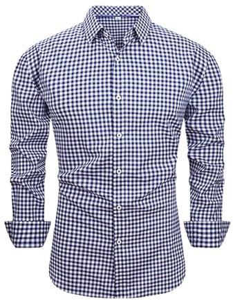 Generiska kostymskjortor för män, basic, andas, rutig skjorta, normal passform, ståkrage, traditionell skjorta, 4XL, bomull, rutig skjorta, traditionell skjorta, traditionell skjorta, enfärgad smal