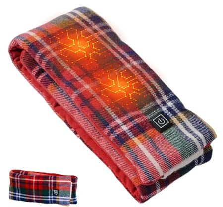 Värmescarf - ull, 31,5 x 4,33 tum nackvärmare justerbar temperatur | silkeslen och varm kall vädervärmare, julvärmande halsduk för män, kvinnor, pappor, mammor, fruar, utomhus, inomhus