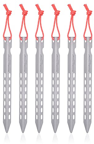 iBasingo 6pieces/Lot Ultralight Titanium Tent Pegs Outdoor Camping Tent Stakes for Sand Heavy Duty Portable Tent Nail for Garden Picnic A-Ti4008P