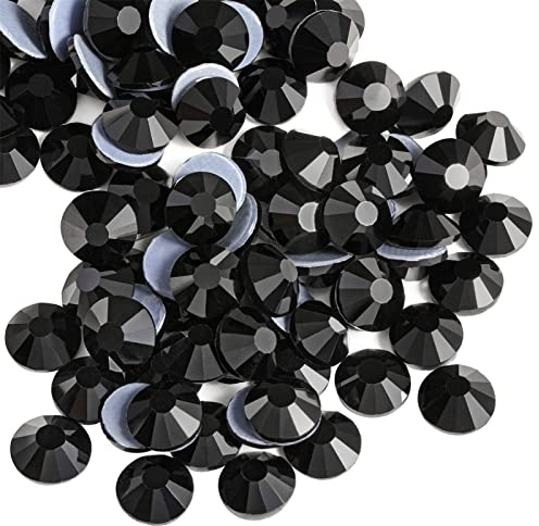 Beadsland Piedras Cristales Hotfix,1440 Piezas Strass Termoadhesivo para Ropa y DecoracióN Diy,Diamantes para Manualidades,Hotfix Rhinestones Negro,SS12,3.0-3.2mm