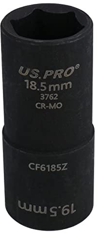 18.5mm x 19.5mm Wheel Hub Lug Nut Cap Flip Impact Socket Remover 1/2in Drive