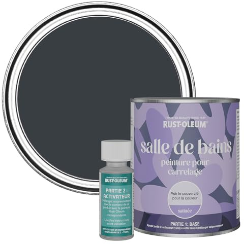 Rust-Oleum Peinture Grise Résistante à l'eau pour Carrelage de Salle de Bain, Finition Satinée - Anthracite (RAL 7016) 750ml