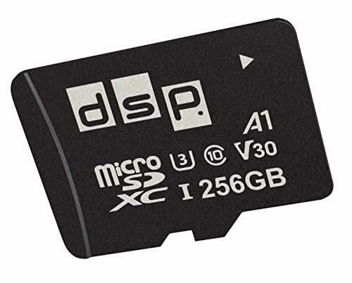 DSP 256 GB MicroSDXC minneskort inklusive SD-adapter för smartphone, drönare, actionkamera, surfplatta och kamera (upp till 100 MB/s, A1, UHS-I, V30, U3, klass 10)
