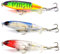 Steinn Wobbler Bleistift Whopper Plopper Kunstköder Rotierenden Schwanz Drillingshaken Swimbait Topwater Angelköder-Set schwimmend Barschköder Zanderköder (Farbe 2)