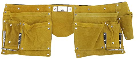 Fdit Tablier de Ceinture à Outils en Cuir Durable avec Plusieurs Poches, Boucle à Dégagement Rapide, Portable pour Le Travail du Bois