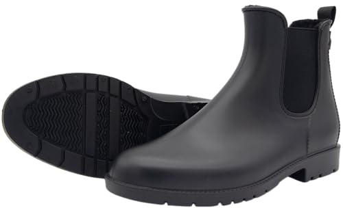 PFIFF Stivaletti Jodhpur in PVC con fodera interna, stivali invernali foderati, neri, per bambini e donne, 29-42, Nero, 35 EU