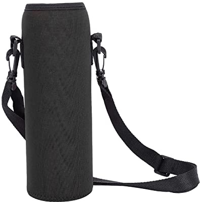 Watris Veiyi Sac isotherme pour bouteille d'eau de sport, 750 ml, housse de protection en néoprène, avec bandoulière réglable, pour bouteille d'eau de sport (noir)