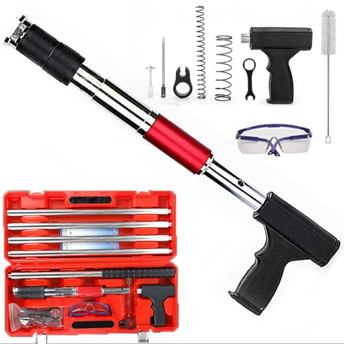 Sparachiodi,Pistola Sparachiodi,Spara Chiodi Per Cemento E Ferro,con 5-10 Chiodi, Protezione e Custodia in Plastica Portatile,Regolazione automatica della microforza per fissare chiodi a parete