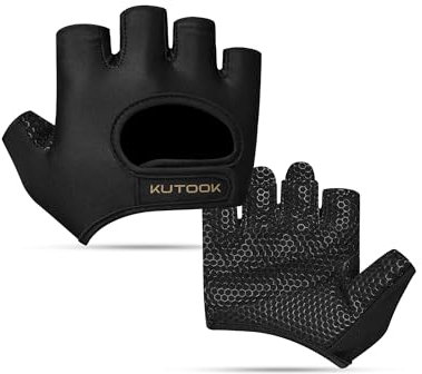 KUTOOK Fitnesshandschuhe Herren Handschuhe Fitness Gym Damen Kraftsport Krafttraining Handschuhe Trainingshandschuhe Schwarz L