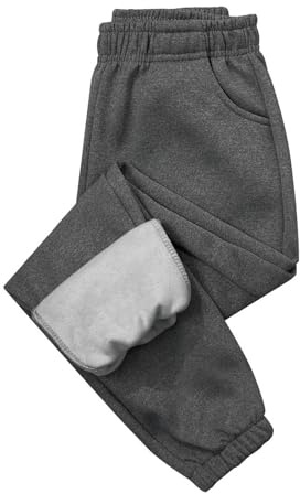 Pantalon Doublé Polaire Enfant Garcon Hiver 4-9 Ans Pantalon Taille Elastique Garçon Large Pas Cher Chic Casual Confortable Sport Jogging la Mode Streetwear Sweatpants (Grey, 4-5 Years)