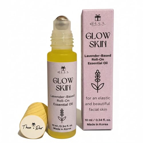 Theo+Dor Glow Skinv Siero Viso Roll-On alla Lavanda 10ml – Olio Idratante e Lenitivo per Pelle Sensibile – Anti-Age Illuminante – Uso Esterno, Prodotto Cosmetico Vegano – Korean Skincare Serumoil