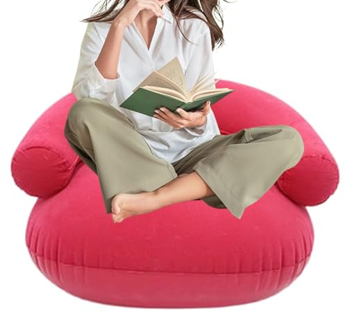 usefulbeauty Sillón Inflable,Asiento Portátil y Cómodo con Superficie Afelpada - Silla de Descanso Inflable - para Camping, Salón, Dormitorio, Playa, Piscina, Viajes y Estadio