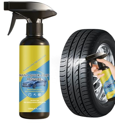 Nano spray per rivestimento auto – Soluzione lucidante con blocco UV da 120 ml | Protezione per pneumatici in vetro per parabrezza – Spray lucidante impermeabile – Auto, camion, SUV, moto, camper, ver