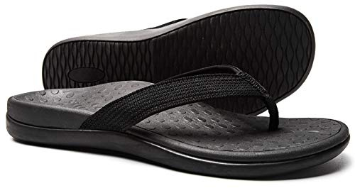 LLSOARSS SOARFREE - Sandalias ortopédicas para pies con soporte para el arco para la fascitis plantar, para pies planos, dolor en el talón (10 M de EE.UU., color negro), Black, 41 EU