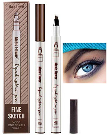 Penna Matita Sopracciglio A Quattro Punte Tinta Colorante Liquido Crema Impermeabile Occhi Trucco Castagna