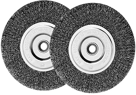 OSFTBVT 6in Wire Wheel Brush for Bench Grinder, Coarse Crimped Steel Wire 0.012 with 1/2 & 5/8 Arbor for Rust Removal - 2pack