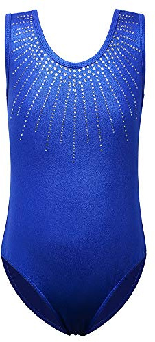 ZNYUNE Girls Gymnastics Leotard | Sparkly crystal. Stretch polyester. Quick-dry & breathable. Machine washable. Snug fit. Great for stage & recital