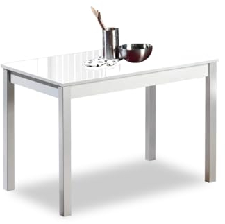 ASTIMESA Mesa de Cocina, Metal, Blanco, 90x50cm, Mesa Fija 90x50 Blanco