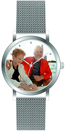 Memories Personligt armbandsur med din fotoklocka Ø 36 mm damklocka fotogåva Made-in-Germany