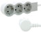 LEGRAND, Flache Steckdosenleiste, 3-fach Steckdose, Mehrfachsteckdose, 3 Meter Kabellänge, Ultraweiß/Grau, 694559