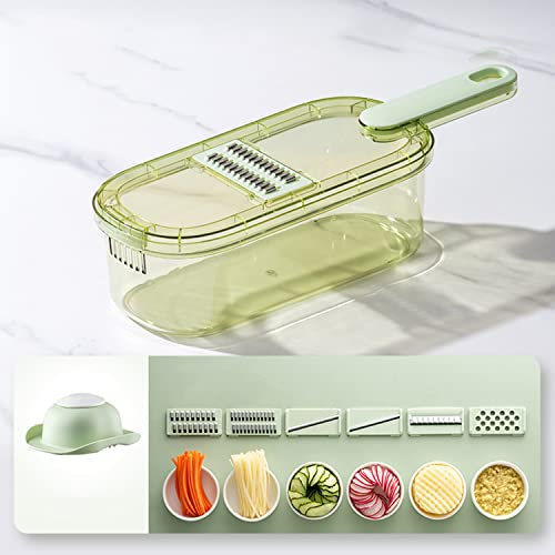 Taglia Verdure - 18 in 1 affettatrice mandolino Taglierina da Cucina Professionale Affettaverdure Tagliaverdure per Aglio, Cavolo, Carote, Patate, pomodori, peperoni, peperoni, cipolle,Clear