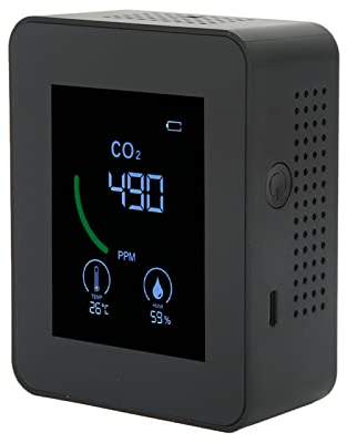 Rilevatore di CO2, Monitor di qualità dell'Aria, Schermo Grande Attrezzato, sensore TVOC ad Alta precisione, anidride carbonica