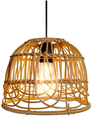 Lampe suspendue style bohème vintage en rotin - Avec batterie - Sans électricité - Éclairage extérieur - Lanternes extérieures - Résistant aux intempéries - Pour jardin, balcon, camping