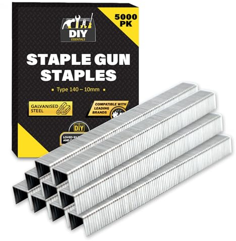 SOL 5000pk Staple Gun Staples Type 140-10mm – Heavy-Duty Galvanised Staples for Upholstery, DIY, and Office Use – Compatible with Most Staple Guns – Durable & Reliable Refill Pack