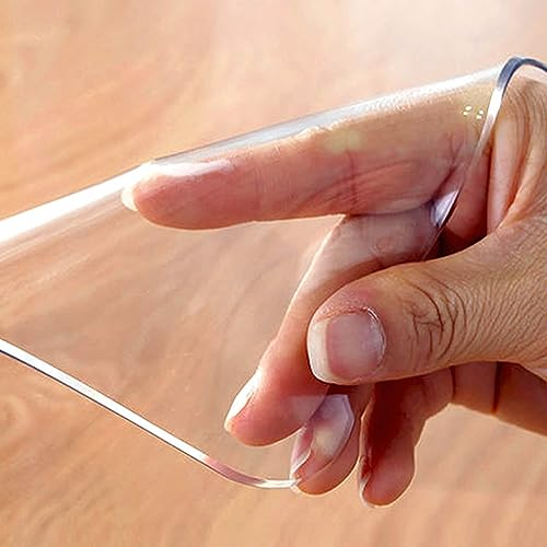 Tischdecke Transparent Nach Maß Transparent Tischschutz PVC Durchsichtige Tischdecke Klare Tischdecke Plastik Tischfolie Wasserdicht Tischdecke Abwaschbar (60x110cm,Transparent)
