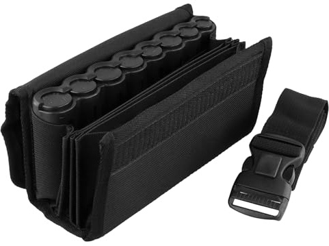 QWORK® Sacoche de Serveur, 20 x 11.5 x 6.5CM Noir Porte-Monnaie de Serveur avec 8 Pièces Distributeur de Euros et Ceinture
