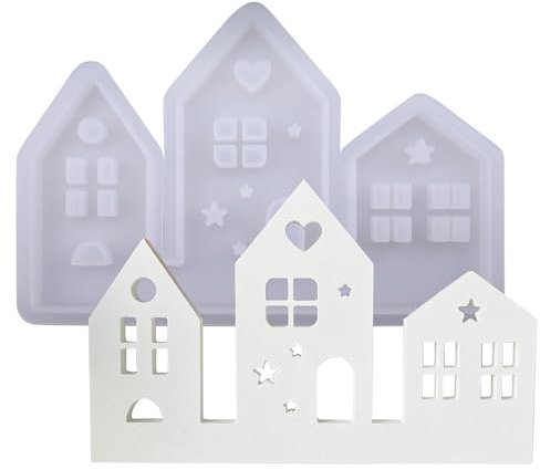 wocpvm giessformen silikon 3 miteinander verbundene Häuser gießformen silikon herbst silikonform haus silikonformen gießformen haus silikonform herbst gießform häuser Schöne Dekoration für Partys