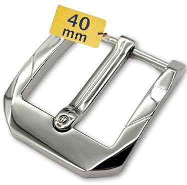 Cartvelli Fibbia per cintura da 40 mm, argento brillante, 40mm