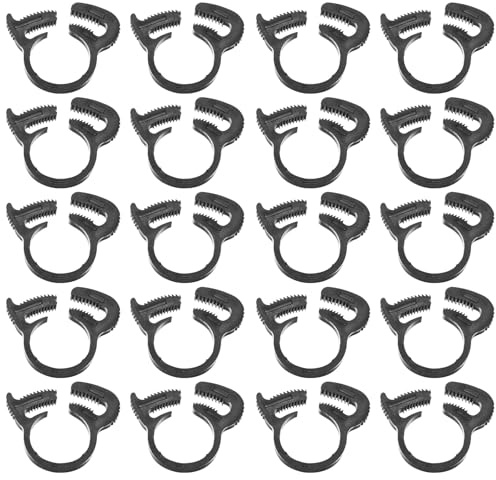 M METERXITY 20-pack dubbla gripande nylonslangklämmor, 1/2 tum 12,3-13,3 mm dubbelt snäppgrepp justerbara spärrklämmor för anslutning/stängningsslang/rör/slangklämma [svart]
