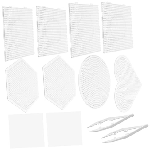 GARIOUANS DIY Pegboards for Teens 16-Piece Fuse Beads Template Large Plates Portable Craft Beads Board for Creative Projects and Crafts