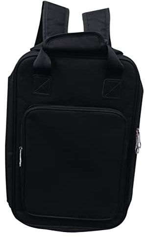 CLISPEED Mochila Asa de Transporte y Ganchos Dobles Gran Volumen, Material Pvc Negro para Baquetas de Batería para Práctica y Conciertos