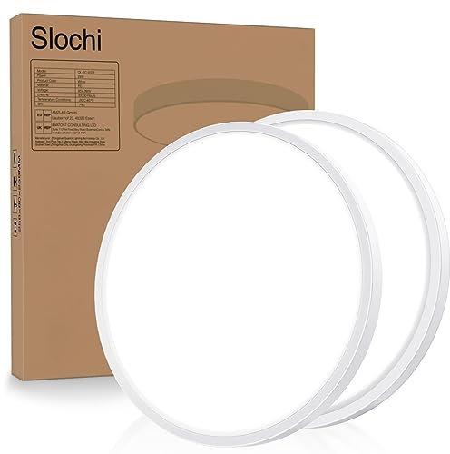 slochi [ 2 Pack] Bathroom Lights, 2050LM Round Ceiling Lights,6500K,150W Equivalent,Ultra-Thin,Small,Dome,Waterproof Modern LED Flush Mount Ceiling Lamp for Bedroom,Kitchen,Toilet,Utility RoomØ22CM