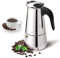 Jonzzy Espressokocher, Espresso Maker für 10 Tassen (600ml), Kaffeekocher für Stovetop, Mokkakanne aus 430 Edelstahl, Coffee Maker Induktion Herde geeignet für Induktionskochfeld