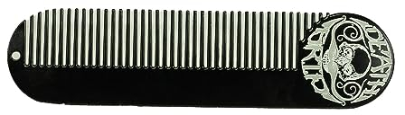 Hair Comb Death Grip 5 x 1.25 Keychain Comb | Fine Tooth Black Powder Coated Stainless Steel For Hair Styling & Beard & Moustache Grooming For Men