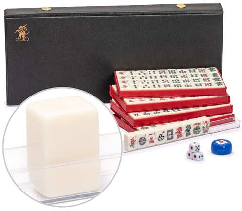 Yellow Mountain Imports Mini American Mahjong Travel Game Set with Nylon Case, Racks, Wind Indicator and Dice