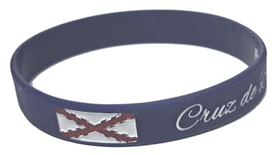 Tiendas LGP Pulsera de Goma de Silicona con diseño de Cruz de Borgoña, Azul