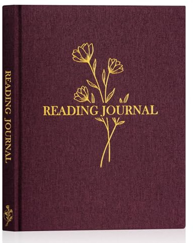 Lanpn läsjournal bokdagbok för bokälskare läsare – linne inbunden läsning loggbok med 52 bokrecensioner – bokspårare journal läsning anteckningsbok bokgåvor, 23,6 x 19,6 cm, 158 sidor (lila)