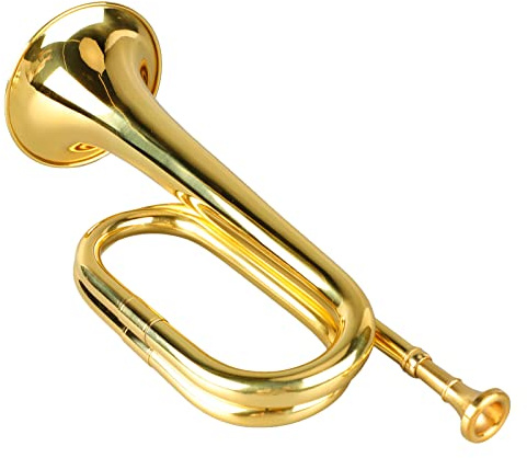 Trompeta Militar, Fácil de Tocar con Llave en C y Boquilla de Latón, Trompeta para Principiantes, Ideal para Estudiantes, Bandas Escolares y Práctica en Casa