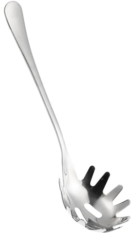 TOYZFRIENDY Colador De Fideos De Acero Inoxidable Bordes Dentados y Orificios Para Drenar, Servidor De Espaguetis Multiusos, Compatible Ollas Antiadherentes, Utensilio Práctico Para Cocina