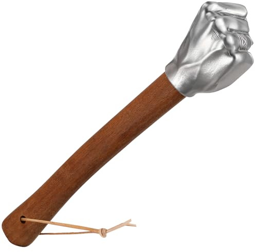 Lanties Fist Hand Hammer 2 Lbs Decorative Sledge Hammer Stainless Steel Solid Head & Wooden Handle Crafts and Hardware Tools for Emergency Use Gardening Household Car Outdoor Camping