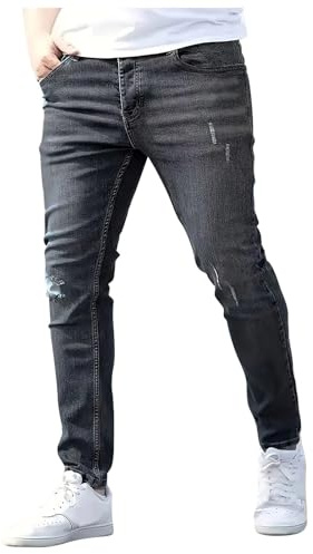 Herr slim fit stretch denim jeans skinny jeans casual mode kläder