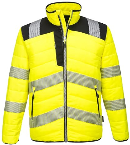 Portwest PW3 Warnschutz-Steppjacke, Größe: M, Farbe: Gelb/Schwarz, PW371YBRM