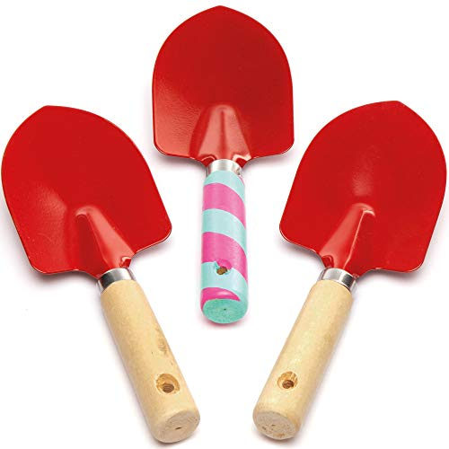 Baker Ross- Palas de jardinería (Pack de 3) Manualidades de herramientas de jardinería infantiles para decorar y regalar