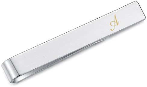 HONEY BEAR Bokstav Alfabetet Män Business Bröllopspresent 5,4 cm Borstad Silver A till Ö, 5.4cm, koppar, Ingen ädelsten