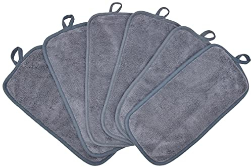 BloomSesame Lot de 12 chiffons démaquillants réutilisables en microfibre douce pour le visage, les yeux, les lèvres - 6 x 12inch - Gris